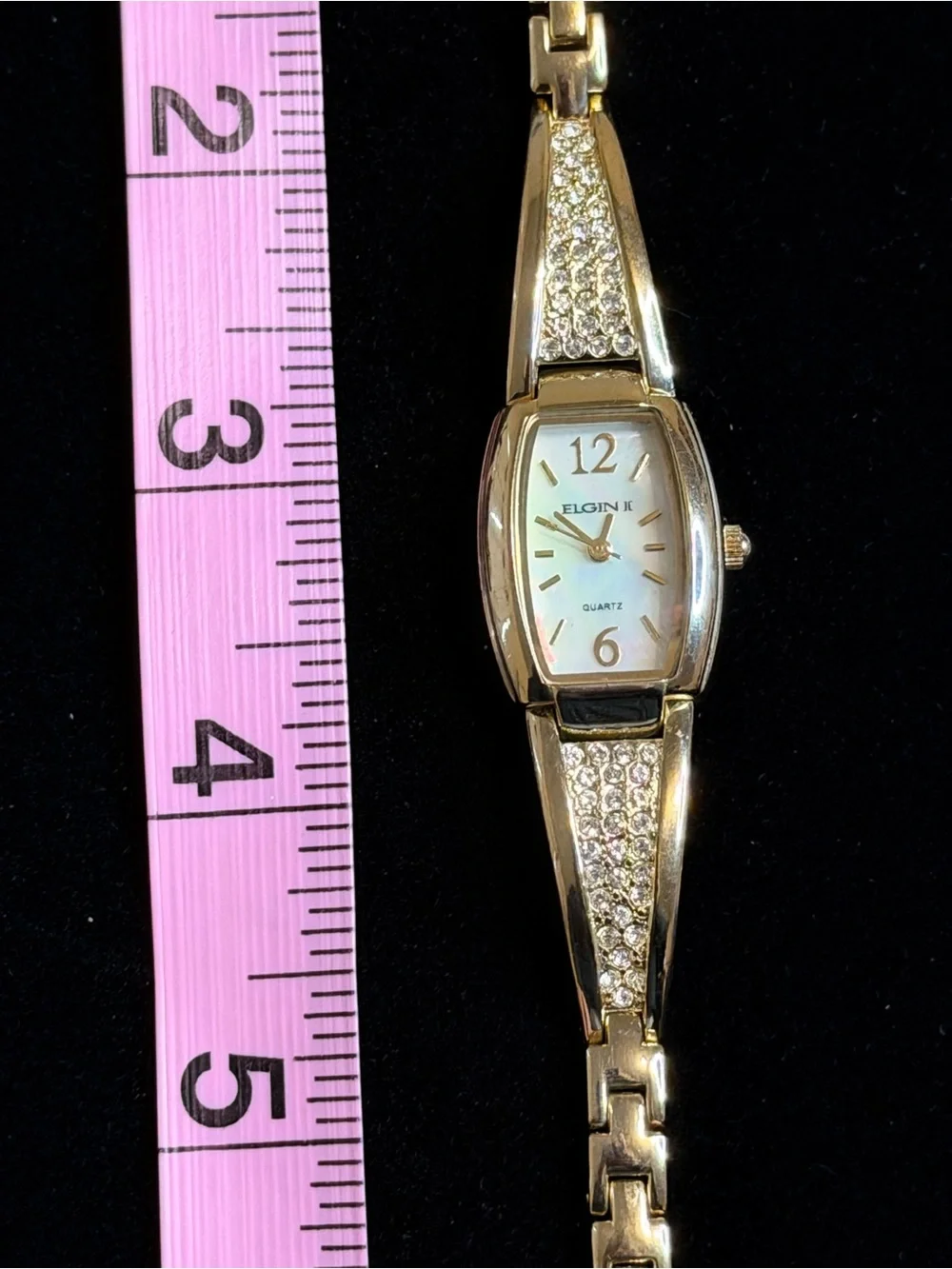 Elgin II Women's Gold-Tone Crystal Accent Bracelet Watch